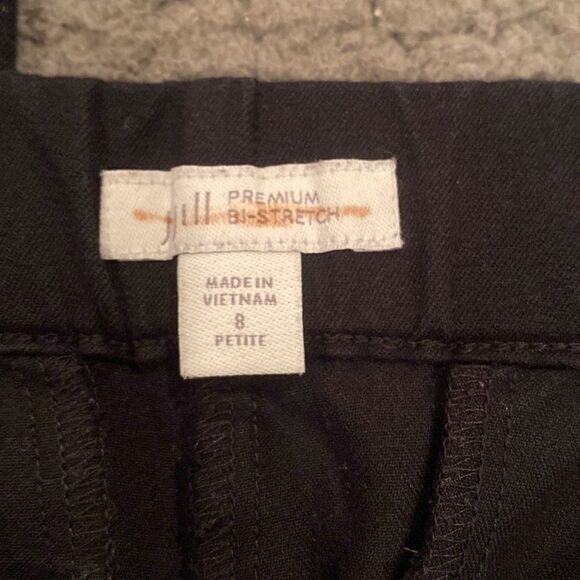J Jill Black Bi Stretch Trouser Cuffed Cropped Pant Size 8 Pull On - Picture 4 of 10